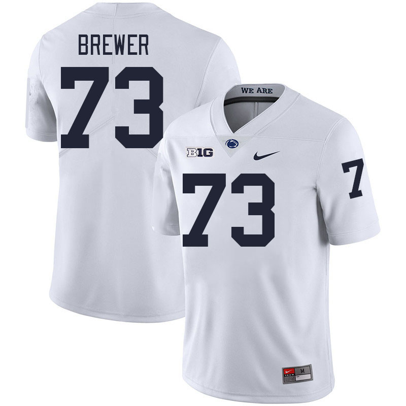 Men #73 Caleb Brewer Penn State Nittany Lions College Football Jerseys Stitched-White